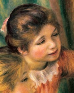 Junge Mädchen am Klavier, Detail von Pierre Auguste Renoir