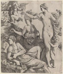 Venus mit den Grazien und Putti von Pierre Biard the Younger