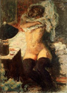 Schwarze Strümpfe Frau zieht sich aus von Pierre Bonnard