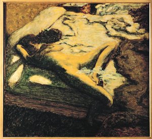 Frau schläft auf ihrem Bett von Pierre Bonnard