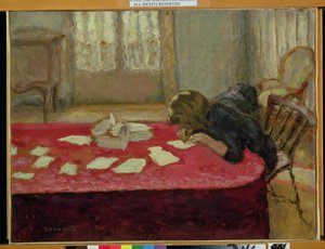 Mädchen beim Schreiben von Pierre Bonnard