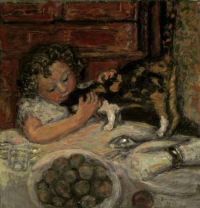 Kleines Mädchen mit Katze