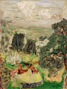 Der Olivenhain; Landschaft mit Ziegen