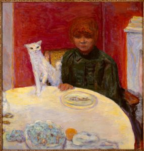 Die Frau mit der Katze oder die fordernde Katze von Pierre Bonnard
