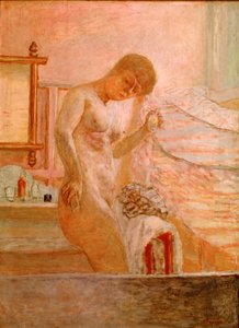 Nackte steht an ihrem Toilettentisch von Pierre Bonnard