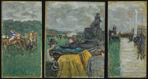 Die Rennbahn von Longchamp Les courses à Longchamp. Triptychon, 1897