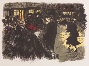Der Platz am Abend von Pierre Bonnard