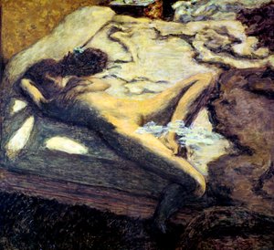 Frau, die auf einem Bett liegt, oder Die träge Frau, 1899 von Pierre Bonnard