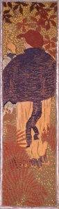 Frau in einem Umhang, eines von vier Paneelen der Frauen im Garten, 1891
