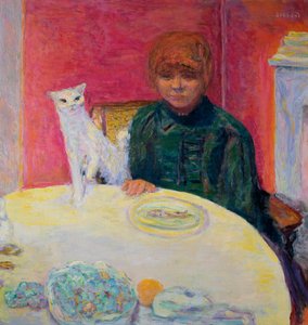 Frau mit Katze, 1912 von Pierre Bonnard
