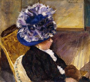 Junge Frau mit blauem Hut von Pierre Bonnard