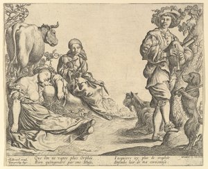 Dudelsackspieler, 1610-50 von Pierre Brebiette