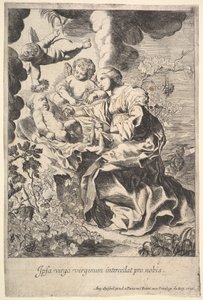 Jungfrau und Kind mit Engeln, 1636 von Pierre Brebiette