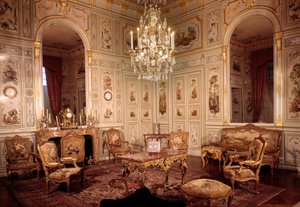 Ansicht des Salons des Schlosses von Champs-sur-Marne, realisiert von den Architekten Pierre Bullet und seinem Sohn Jean Baptiste Bullet de Chamblain zwischen 1699 und 1706