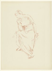 Sitzende halbnackte Frau von Pierre Cécile Puvis de Chavannes