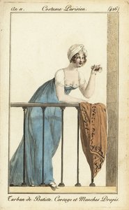 Frau auf dem Balkon im Theater mit Opernglas von Pierre Charles Baquoy
