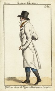 Junger Dandy im Reitermantel, Schwanendaunenweste von Pierre Charles Baquoy