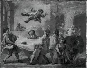 Sancho Panza wird in einer Decke geworfen, 1723-1724 von Pierre Charles Tremolieres