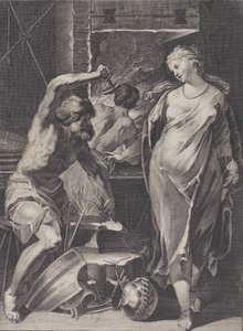 Vulkan schmiedet die Rüstung des Achilles