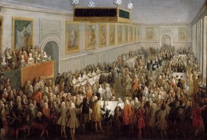 Festmahl nach der Krönung von Ludwig XV im erzbischöflichen Palast in Reims, 25. Oktober 17 von Pierre Denis II Martin