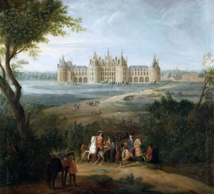 Ansicht des Schlosses Chambord, vom Park aus von Pierre Denis II Martin