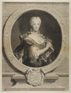 Porträt von Christine-Caroline, der Markgräfin von Brandenburg-Onoltzbach, Ehefrau von Guillaume-Frédéric von Württemberg, 1694-1723 von Pierre Drevet
