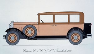 Tafel, die das Familienauto Citroen von 1931 darstellt von Pierre Dumont