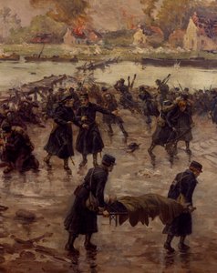 Kämpfe entlang der Yser, Oktober 1914 (Detail) von Pierre Ernest and Neymark Gustave Ballue