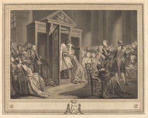 Das Beichtstuhl von Pierre Etienne Moitte after Pierre Antoine Baudouin