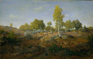Ein Pfad zwischen den Felsen, wahrscheinlich 1861 von Pierre Etienne Theodore Rousseau