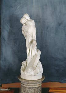 Figur des Todes, die eine weibliche Nackte umarmt