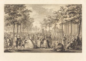 Der Spaziergang auf den Pariser Stadtmauern von Pierre Francois Courtois after Augustin de Saint Aubin