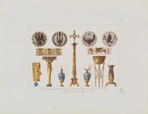 Details und Ornamente aus dem Atelier des Malers C.I. Isabey, aus 