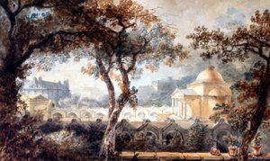 Sühnekapelle von Ludwig XVI. in Paris, Aquarell, ca. 1830