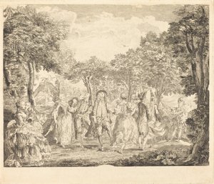 Ballett an der Oper von Pierre François Basan after Gabriel Jacques de Saint Aubin