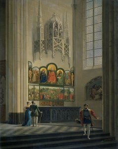 Der Genter Altar von den Brüdern van Eyck in der St.-Bavo-Kathedrale in Gent von Pierre François De Noter