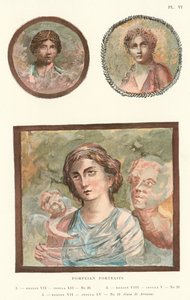 Pompejanische Porträts (Farblithografie) von Pierre Gusman