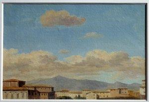 Himmelsstudie am Quirinal (Rom). Gemälde von Pierre Henri de Valenciennes (1750-1819)