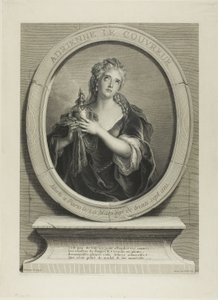 Porträt von Adrienne Le Couvreur von Pierre Imbert Drevet