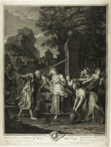 Rebecca erhält Geschenke von Eliezar von Pierre Imbert Drevet
