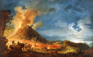 Ausbruch des Vesuvs, mit Zuschauern im Vordergrund von Pierre Jacques Volaire