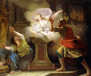 Aeneas verfolgt Helena im Tempel der Vesta