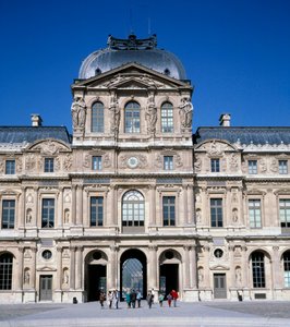 Architektur: Ansicht des quadratischen Hofes im Louvre. Realisiert von Pierre Lescot (1515-1578)