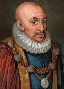 Michel Eyquem de Montaigne 1533-1592 - Gravur - 19. Jahrhundert - Porträt von Michel Eyquem de Montaigne (1533-1592), französischer humanistischer Philosoph. Gravur von Pierre Michel Alix