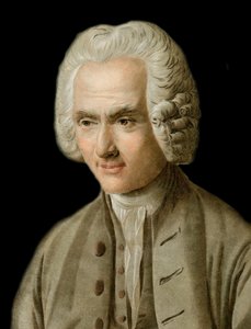 Porträt von Jean-Jacques Rousseau - Gravur von Pierre Michel Alix