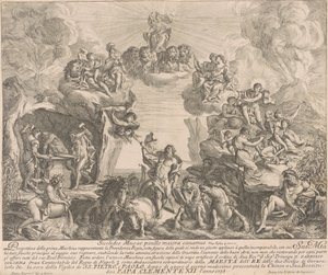 Die Prima Macchina für die Chinea von 1738: Allegorie der königlichen Vorsehung von Pierre Parrocel