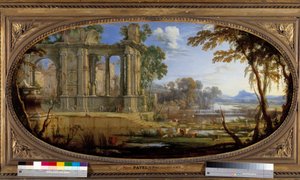 Landschaft mit antiken Ruinen. Gemälde von Pierre Patel