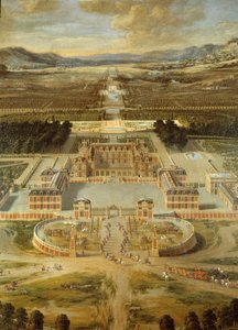 Blick auf die Gärten des Schlosses von Versailles, von der Avenue de Paris aus gesehen, 1668 (Detail)