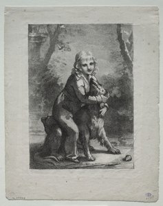 Junge mit Hund von Pierre Paul Prud