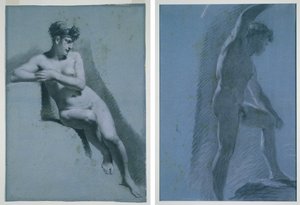 Studie einer sitzenden nackten Frau, nach rechts blickend (recto) (verso)